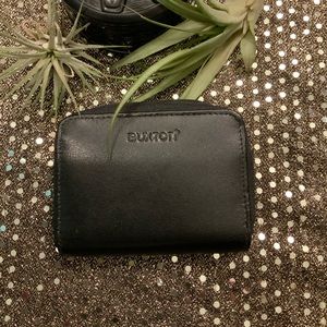 Buxton black wallet. Double zip around closure